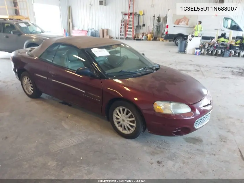 2001 Chrysler Sebring Lxi VIN: 1C3EL55U11N688007 Lot: 42199391