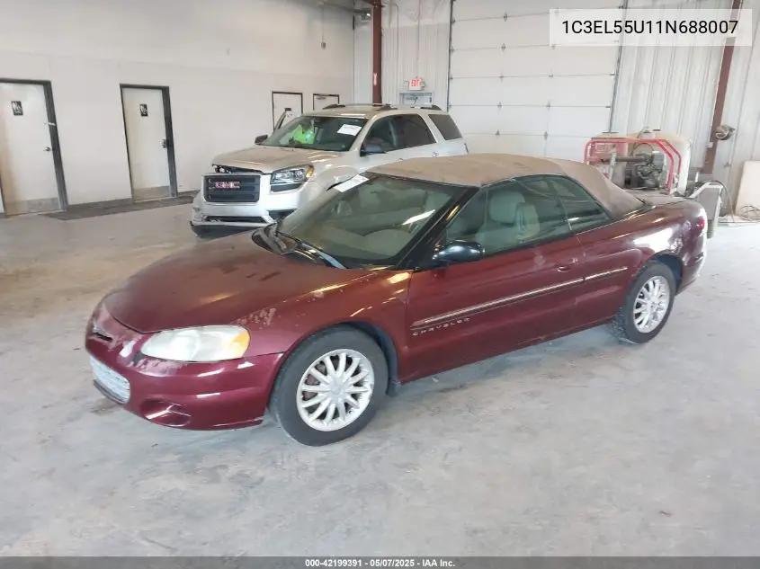 2001 Chrysler Sebring Lxi VIN: 1C3EL55U11N688007 Lot: 42199391