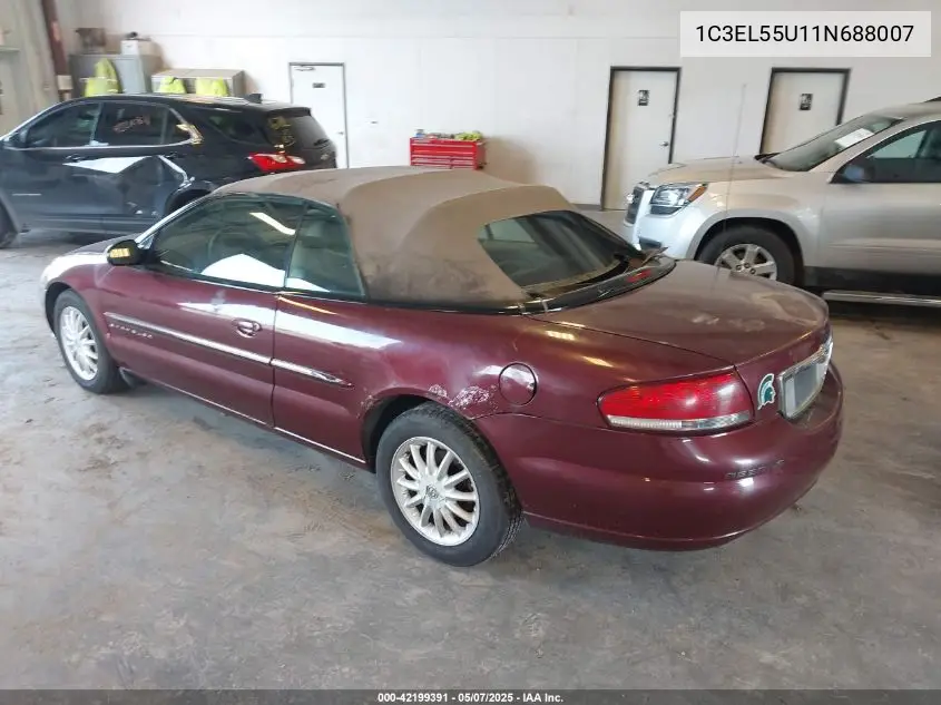 2001 Chrysler Sebring Lxi VIN: 1C3EL55U11N688007 Lot: 42199391