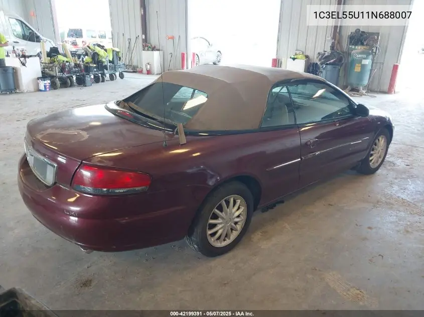 2001 Chrysler Sebring Lxi VIN: 1C3EL55U11N688007 Lot: 42199391