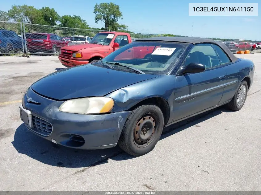 2001 Chrysler Sebring Lx VIN: 1C3EL45UX1N641150 Lot: 42553165