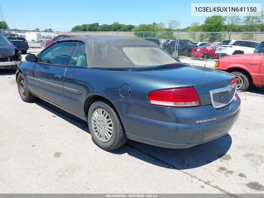 2001 Chrysler Sebring Lx VIN: 1C3EL45UX1N641150 Lot: 42553165