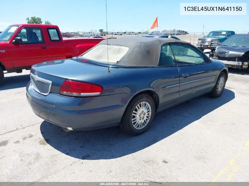 2001 Chrysler Sebring Lx VIN: 1C3EL45UX1N641150 Lot: 42553165