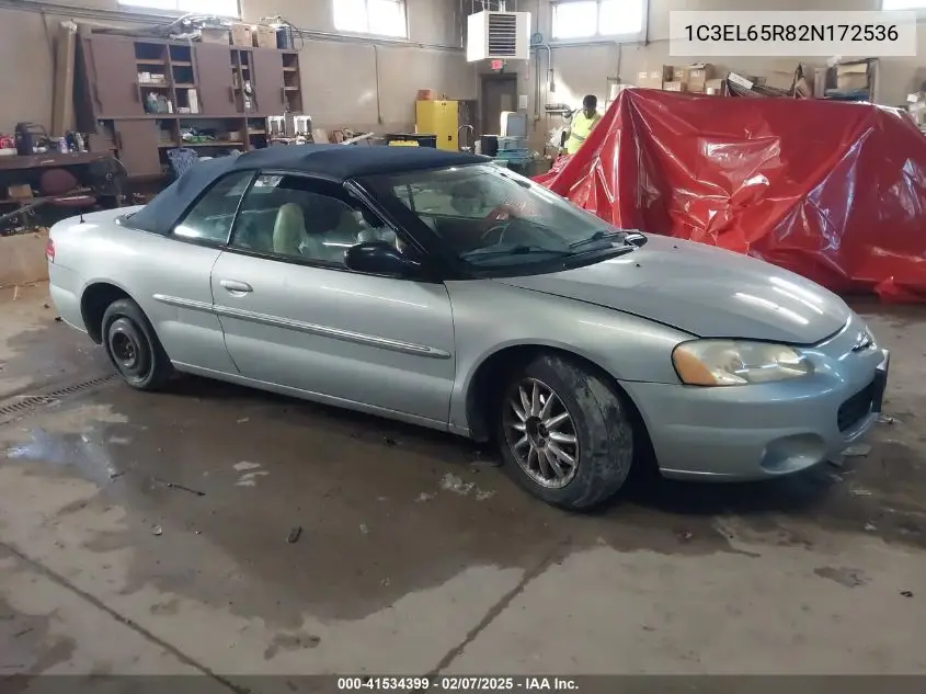2002 Chrysler Sebring Limited VIN: 1C3EL65R82N172536 Lot: 41534399