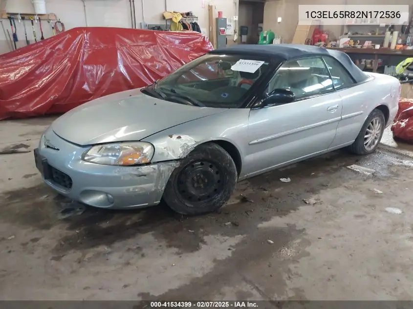 2002 Chrysler Sebring Limited VIN: 1C3EL65R82N172536 Lot: 41534399