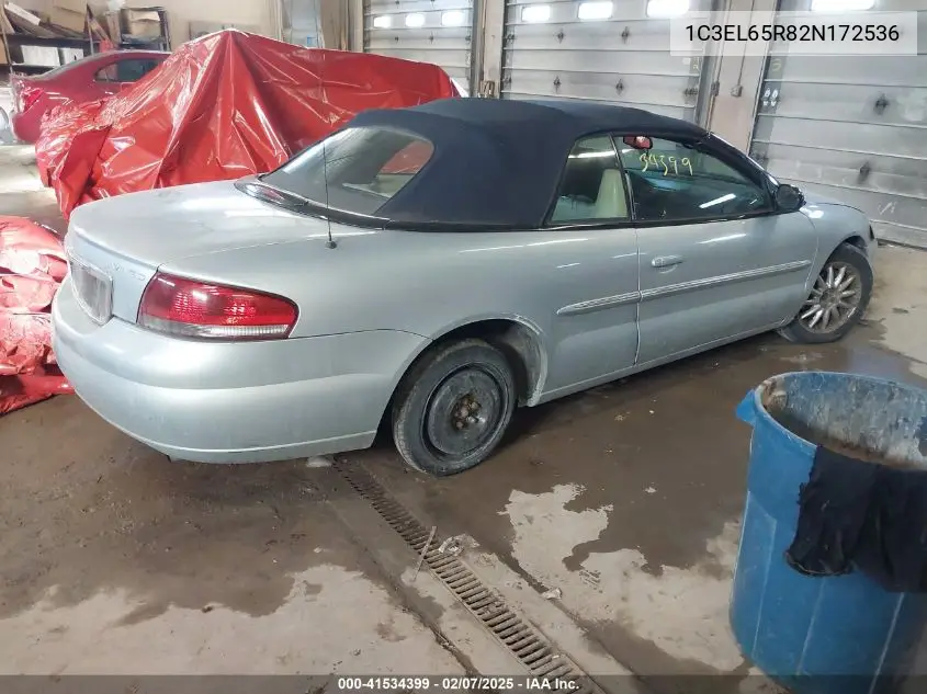 2002 Chrysler Sebring Limited VIN: 1C3EL65R82N172536 Lot: 41534399
