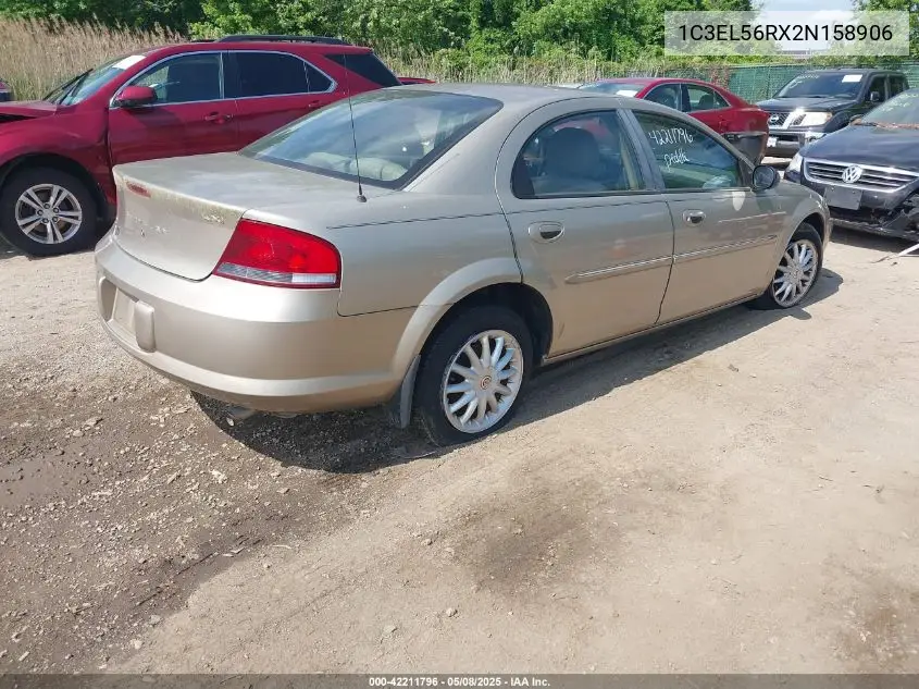 2002 Chrysler Sebring Lxi VIN: 1C3EL56RX2N158906 Lot: 42211796