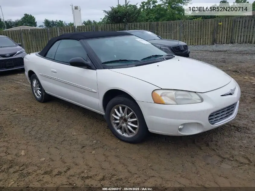 2002 Chrysler Sebring Limited VIN: 1C3EL65R52N200714 Lot: 42368317
