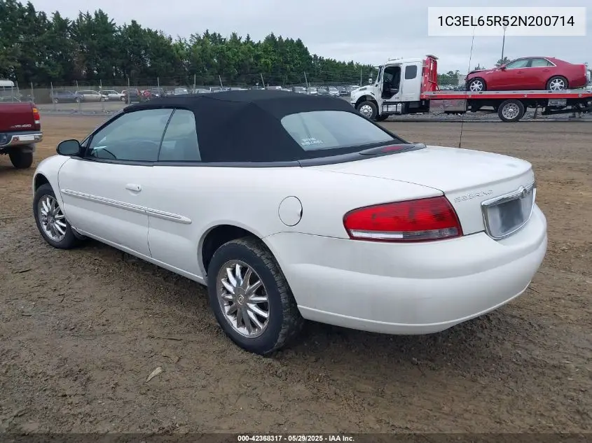 2002 Chrysler Sebring Limited VIN: 1C3EL65R52N200714 Lot: 42368317