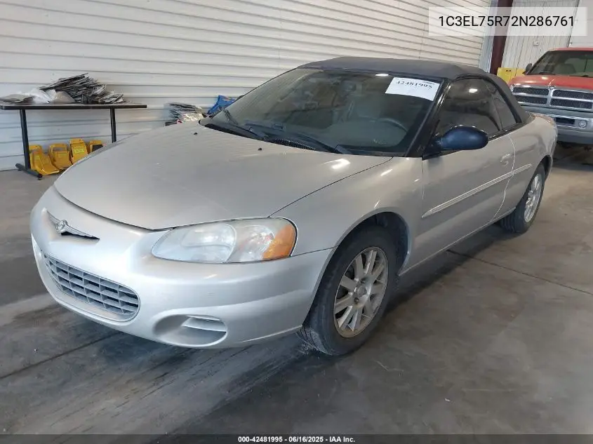 2002 Chrysler Sebring Gtc VIN: 1C3EL75R72N286761 Lot: 42481995