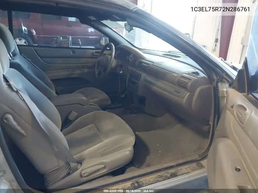 2002 Chrysler Sebring Gtc VIN: 1C3EL75R72N286761 Lot: 42481995