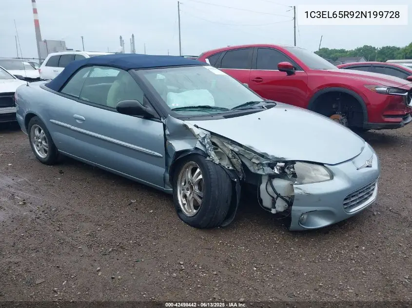 2002 Chrysler Sebring Limited VIN: 1C3EL65R92N199728 Lot: 42498442
