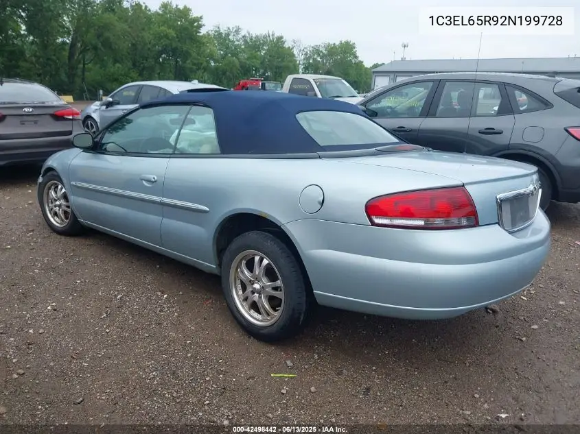 2002 Chrysler Sebring Limited VIN: 1C3EL65R92N199728 Lot: 42498442