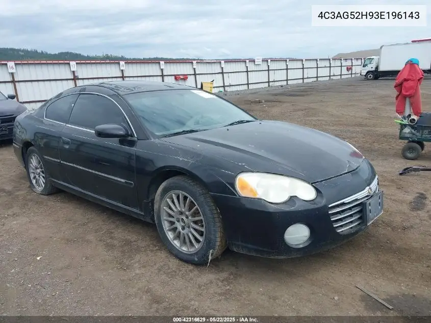 2003 Chrysler Sebring Lxi VIN: 4C3AG52H93E196143 Lot: 42316629