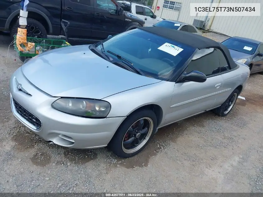 2003 Chrysler Sebring Gtc VIN: 1C3EL75T73N507434 Lot: 42577511