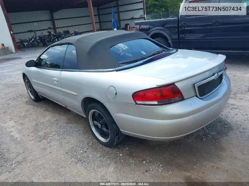 2003 Chrysler Sebring Gtc VIN: 1C3EL75T73N507434 Lot: 42577511