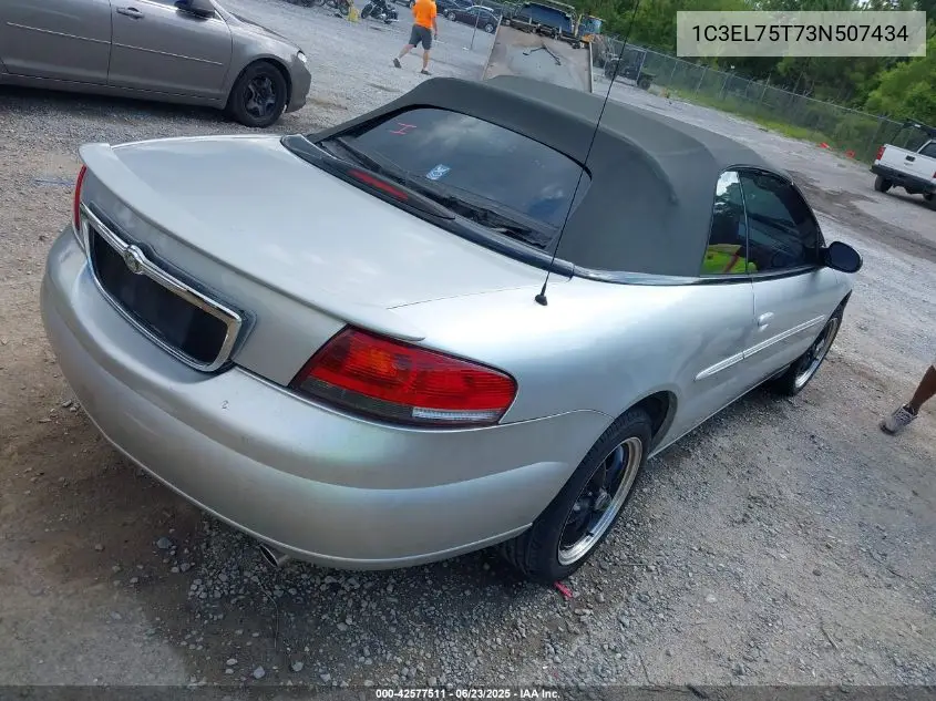2003 Chrysler Sebring Gtc VIN: 1C3EL75T73N507434 Lot: 42577511
