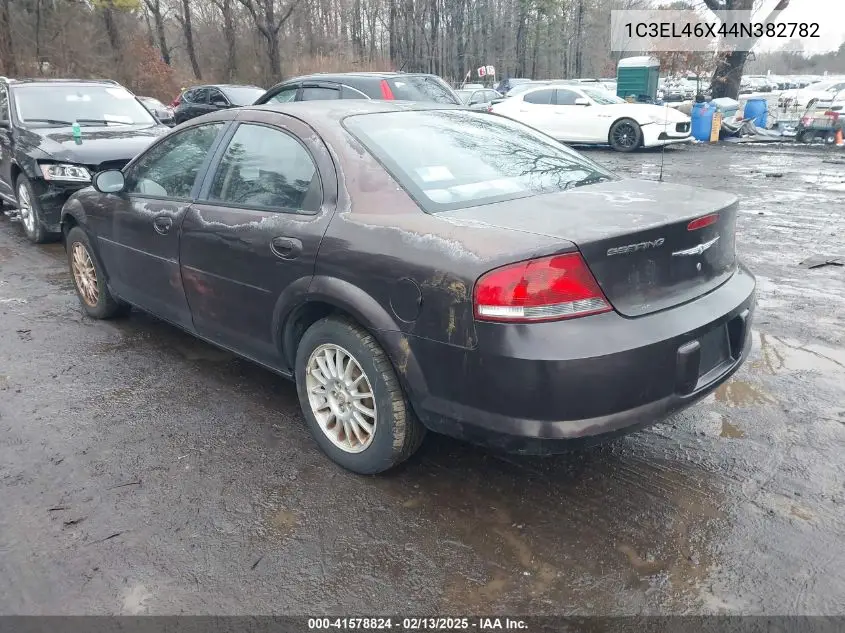 2004 Chrysler Sebring VIN: 1C3EL46X44N382782 Lot: 41578824