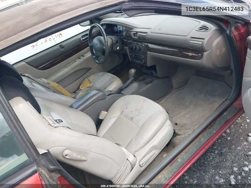 2004 Chrysler Sebring Limited VIN: 1C3EL65R54N412483 Lot: 41980106