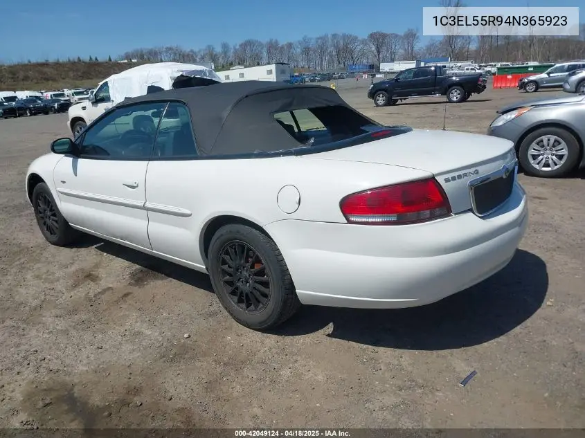 2004 Chrysler Sebring Lxi VIN: 1C3EL55R94N365923 Lot: 42049124