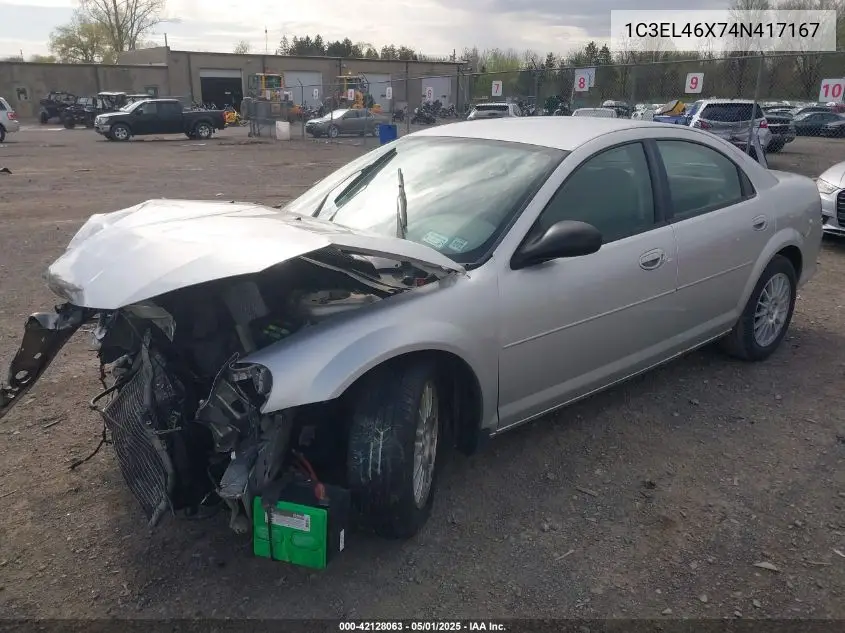 2004 Chrysler Sebring VIN: 1C3EL46X74N417167 Lot: 42128063