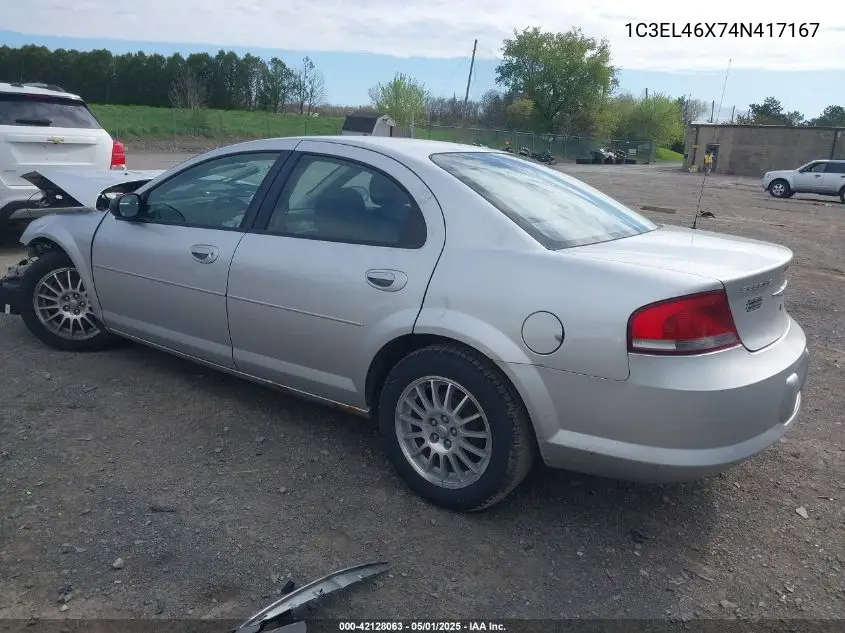2004 Chrysler Sebring VIN: 1C3EL46X74N417167 Lot: 42128063