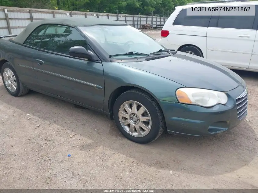 2004 Chrysler Sebring Limited VIN: 1C3EL65R74N251862 Lot: 42161321