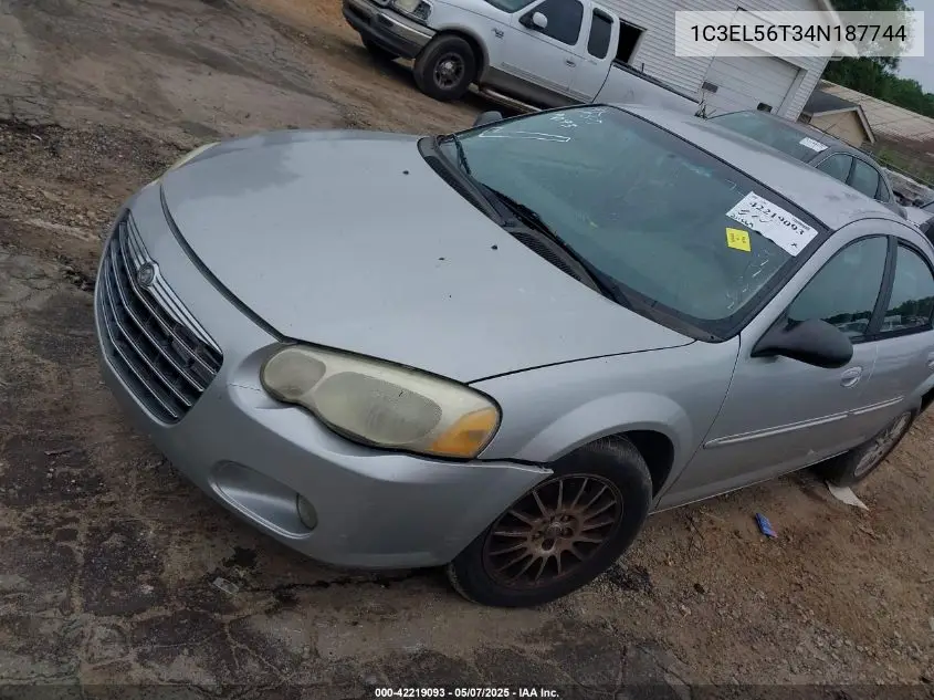 2004 Chrysler Sebring Lxi VIN: 1C3EL56T34N187744 Lot: 42219093