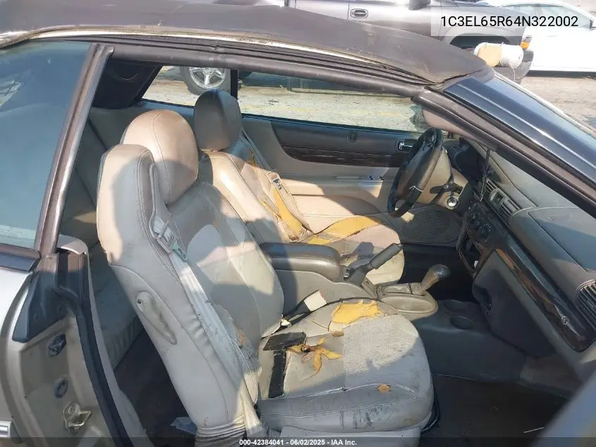2004 Chrysler Sebring Limited VIN: 1C3EL65R64N322002 Lot: 42384041