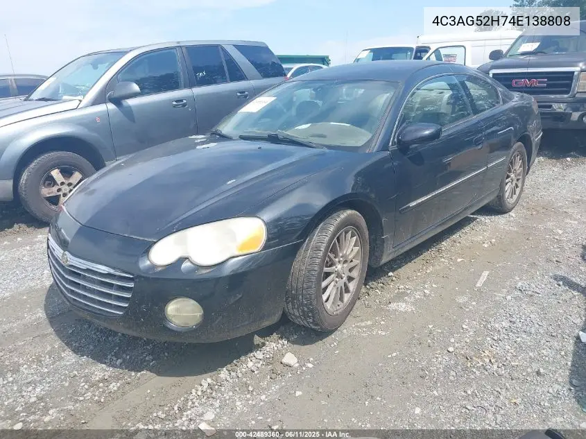 2004 Chrysler Sebring Limited VIN: 4C3AG52H74E138808 Lot: 42489360