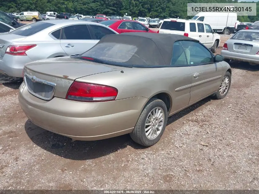 2004 Chrysler Sebring Lxi VIN: 1C3EL55RX4N330145 Lot: 42511475
