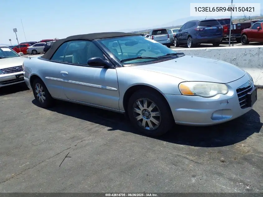 2004 Chrysler Sebring Limited VIN: 1C3EL65R94N150421 Lot: 42614705