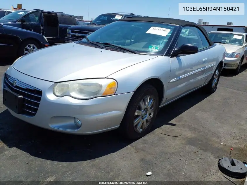 2004 Chrysler Sebring Limited VIN: 1C3EL65R94N150421 Lot: 42614705