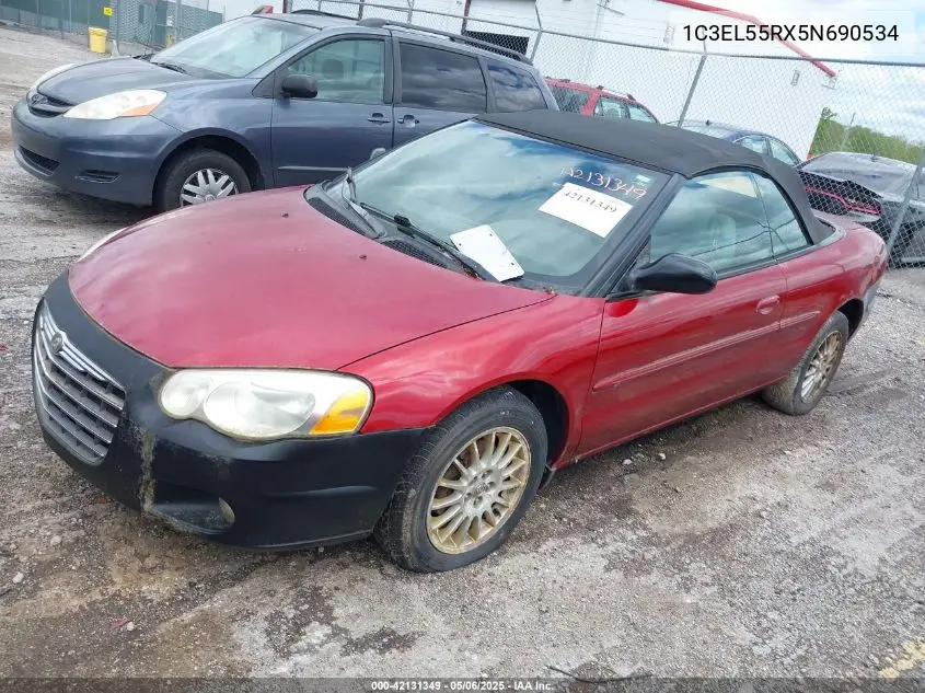 2005 Chrysler Sebring Touring VIN: 1C3EL55RX5N690534 Lot: 42131349