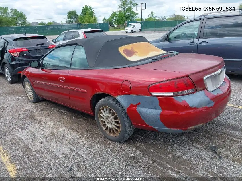 2005 Chrysler Sebring Touring VIN: 1C3EL55RX5N690534 Lot: 42131349