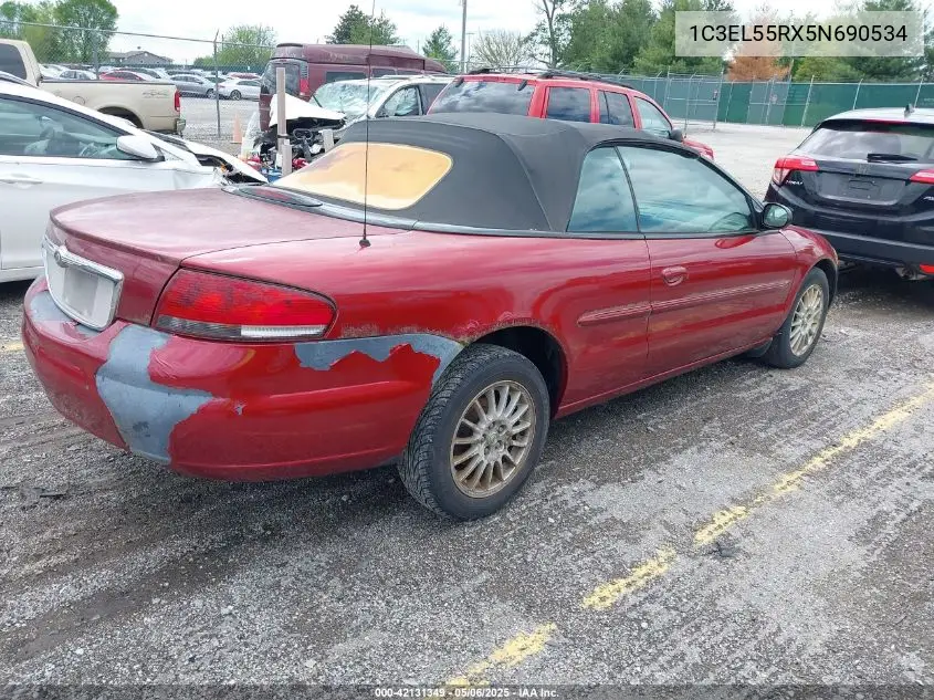 2005 Chrysler Sebring Touring VIN: 1C3EL55RX5N690534 Lot: 42131349
