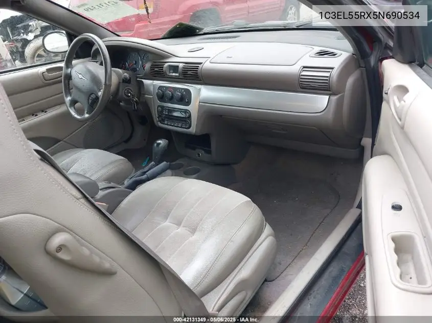2005 Chrysler Sebring Touring VIN: 1C3EL55RX5N690534 Lot: 42131349
