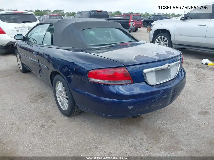 2005 Chrysler Sebring Touring VIN: 1C3EL55R75N561795 Lot: 42175806