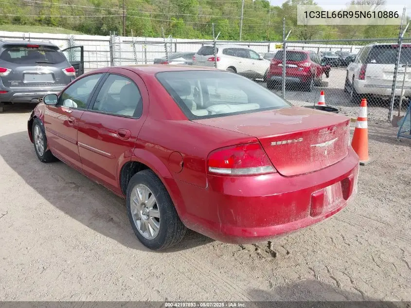 2005 Chrysler Sebring Limited VIN: 1C3EL66R95N610886 Lot: 42197893