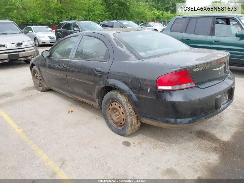 2005 Chrysler Sebring VIN: 1C3EL46X65N581673 Lot: 42204748