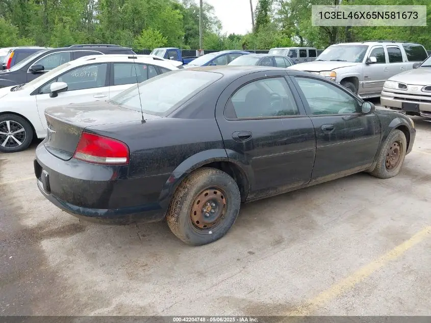 2005 Chrysler Sebring VIN: 1C3EL46X65N581673 Lot: 42204748