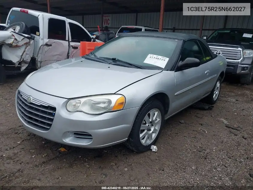 2005 Chrysler Sebring Gtc VIN: 1C3EL75R25N662027 Lot: 42348219