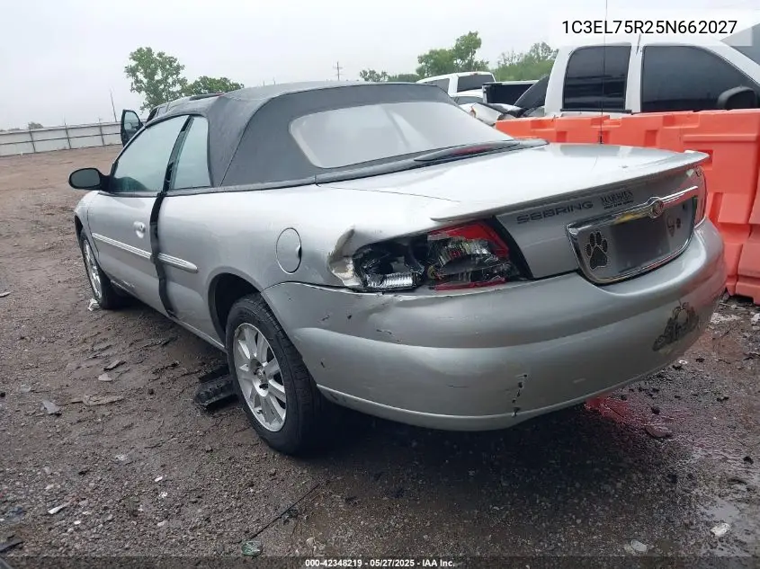 2005 Chrysler Sebring Gtc VIN: 1C3EL75R25N662027 Lot: 42348219