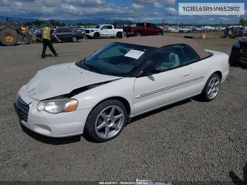 2005 Chrysler Sebring Limited VIN: 1C3EL65R95N652802 Lot: 42367477