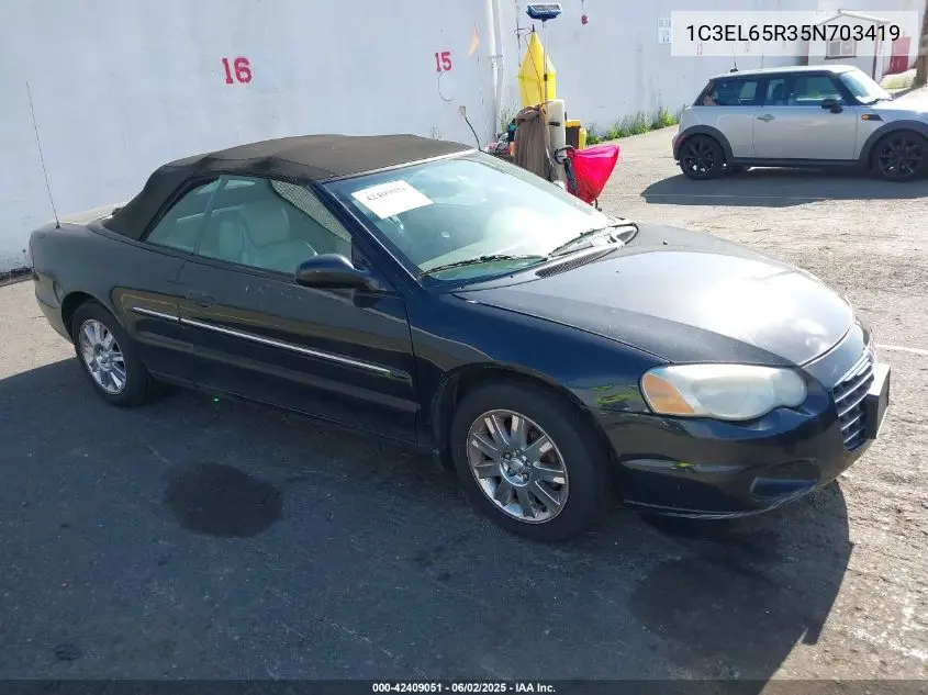 2005 Chrysler Sebring Limited VIN: 1C3EL65R35N703419 Lot: 42409051