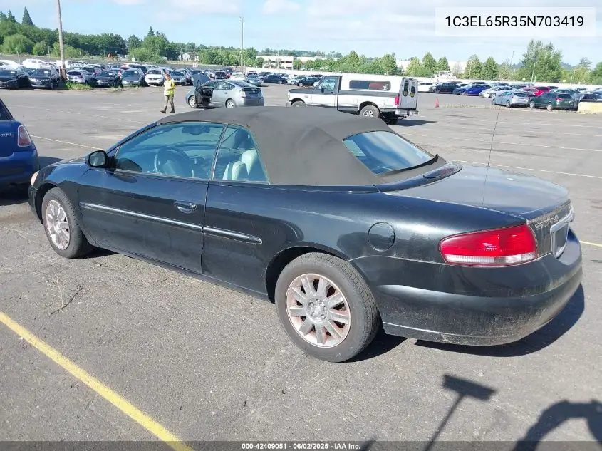 2005 Chrysler Sebring Limited VIN: 1C3EL65R35N703419 Lot: 42409051