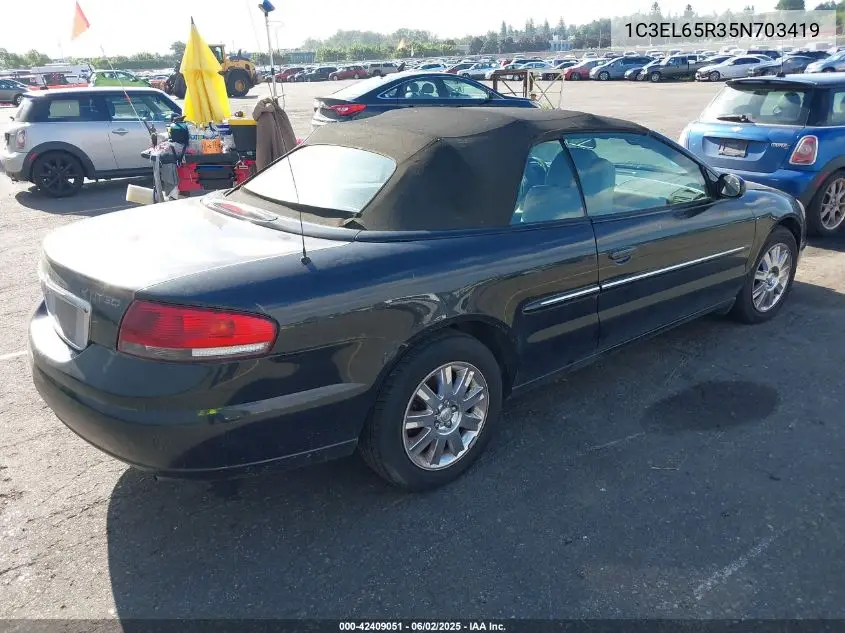 2005 Chrysler Sebring Limited VIN: 1C3EL65R35N703419 Lot: 42409051