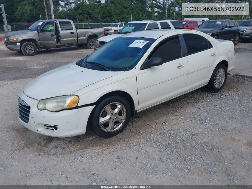 2005 Chrysler Sebring VIN: 1C3EL46X55N702922 Lot: 42436095