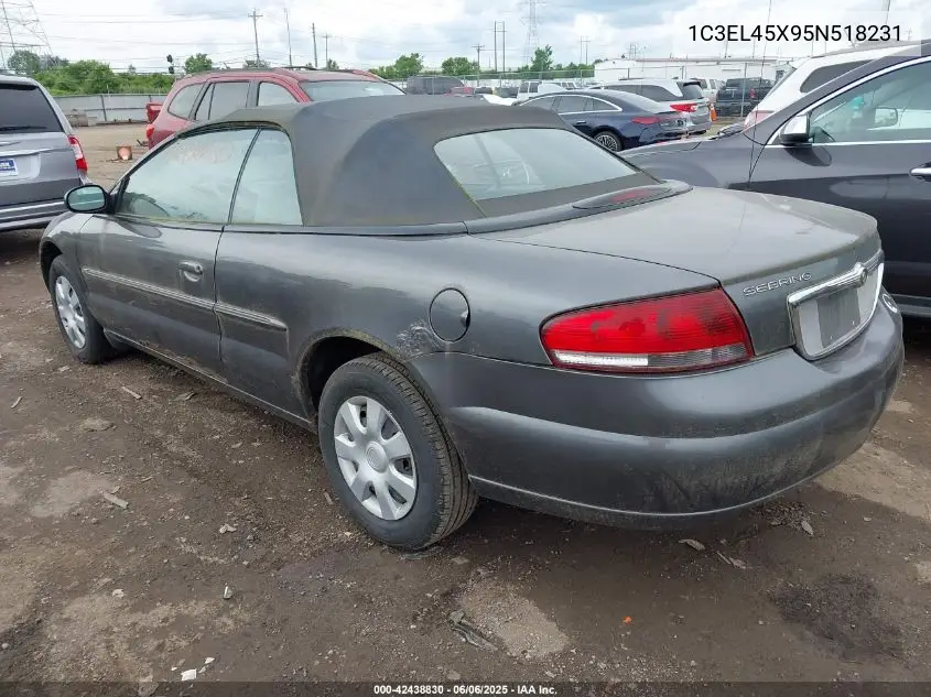 2005 Chrysler Sebring VIN: 1C3EL45X95N518231 Lot: 42438830