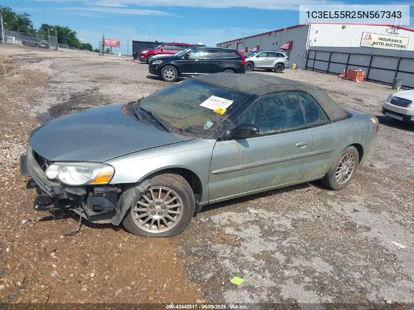 2005 Chrysler Sebring Touring VIN: 1C3EL55R25N567343 Lot: 42447317
